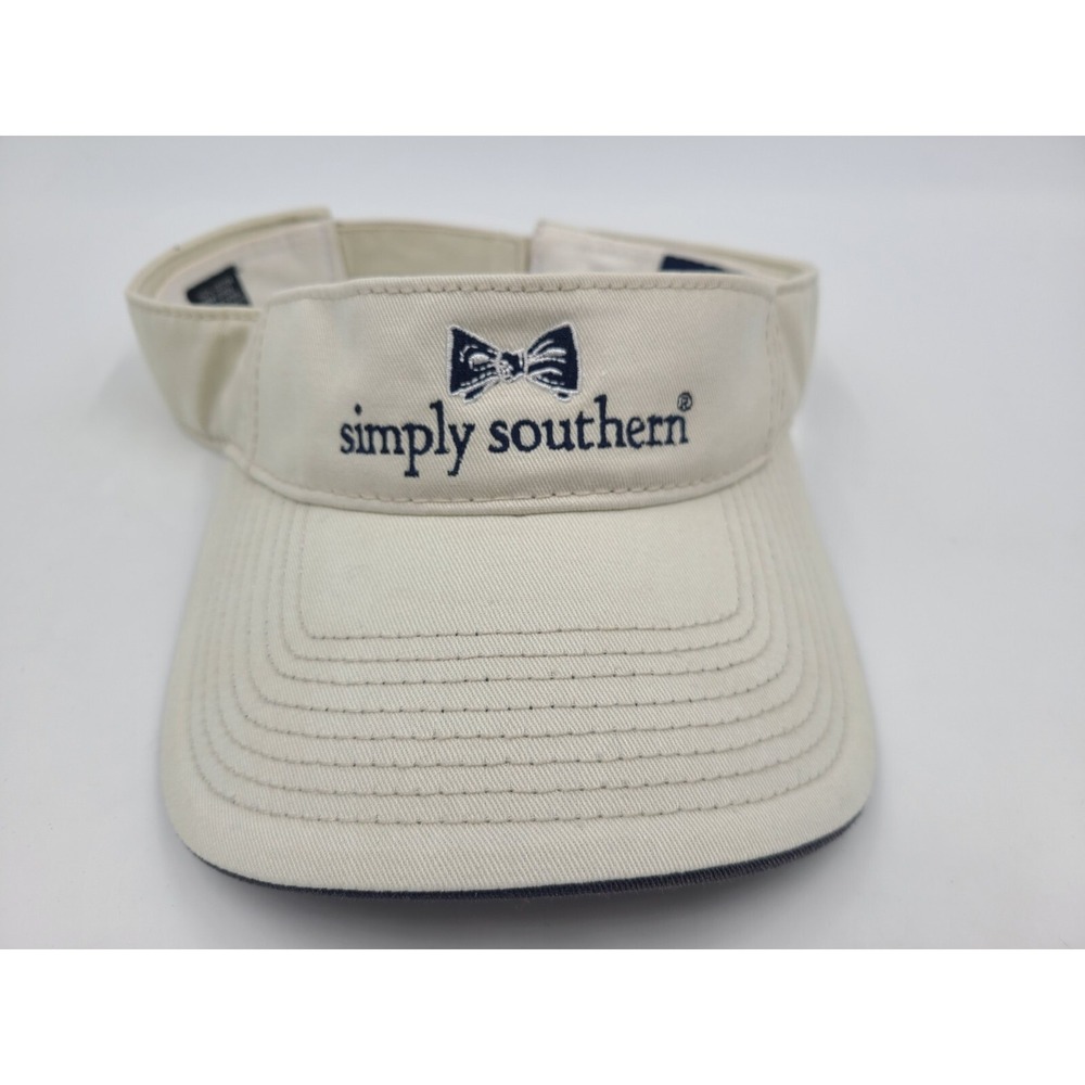 Simply Southern Sun Golf Visor Adjustable Hat Cap Fish Dad Men Women Beige Blue